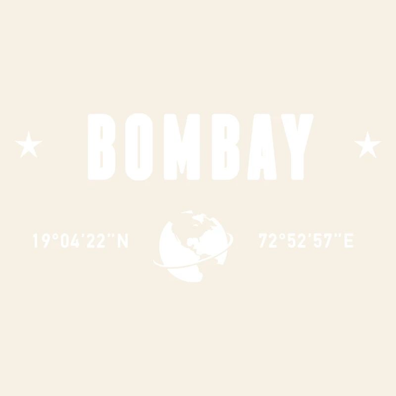 Bombay India Coordinates Planet Earth White