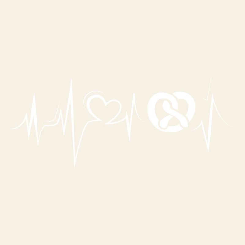 Bakery Heartbeat Symbol Baker Pretzel Pulse ECG