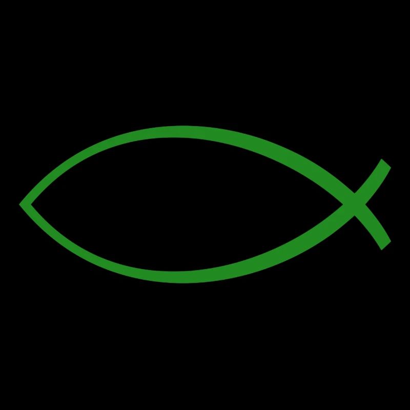 Ichtus fish dark green