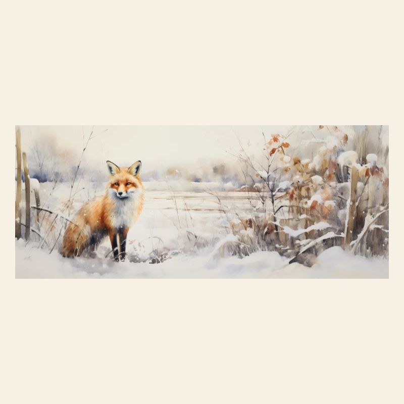 Renard paysage neige