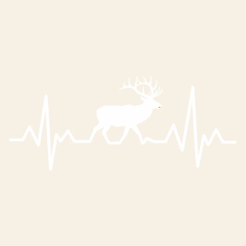Heartbeat Deer Silhouette