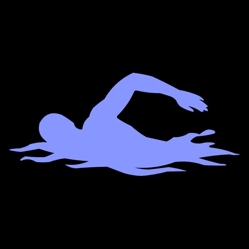 Swimming Silhouette Over Waves