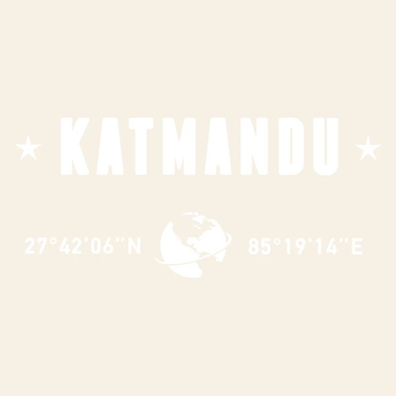 Kathmandu Nepal Coordinates Planet Earth White