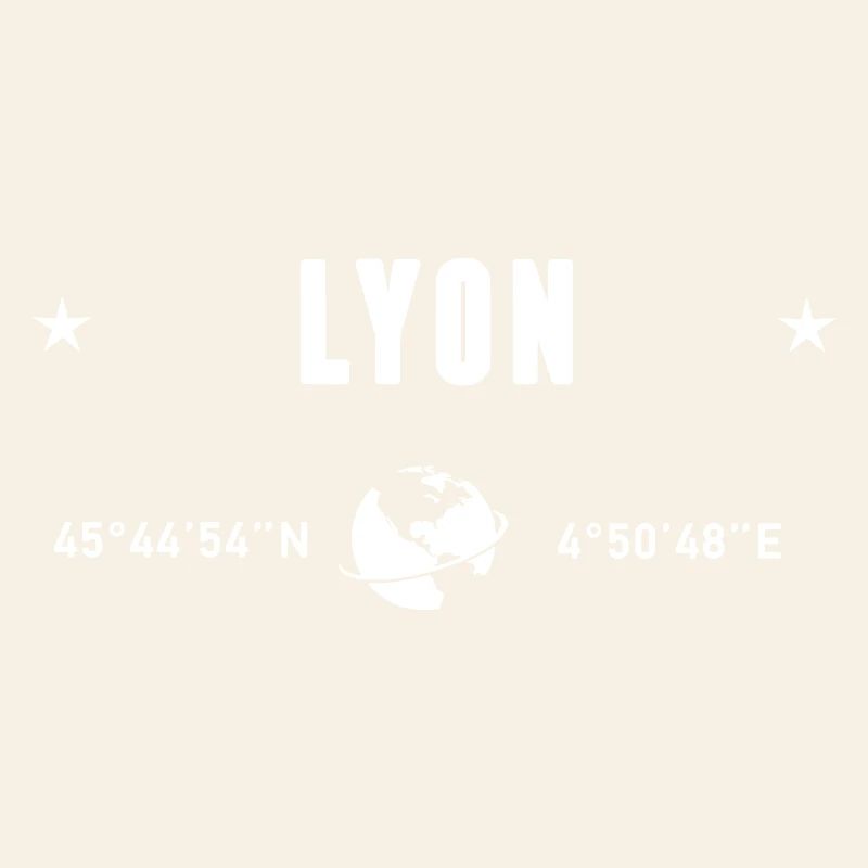 Lyon France Coordonnées Gps Globe Blanc