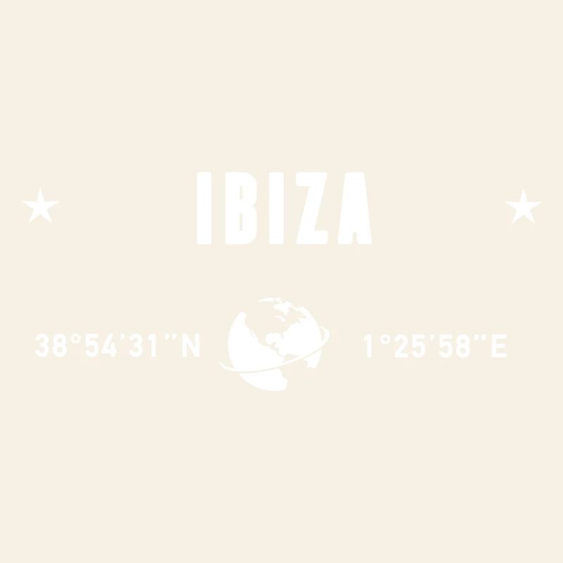 Ibiza Spain Coordinates Gps Globe White