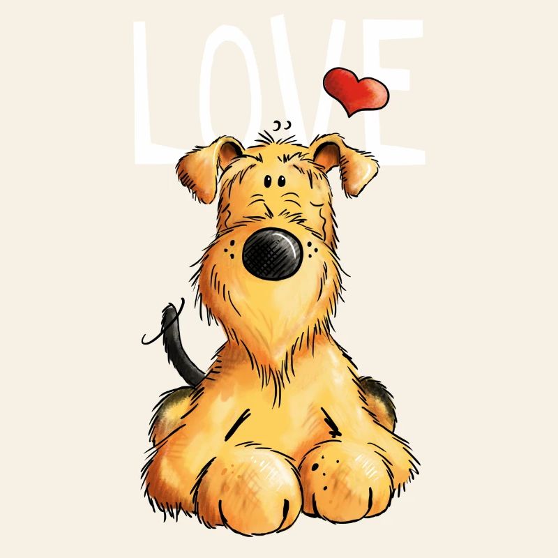 Drôle Airedale Terrier - Chien - Cadeau