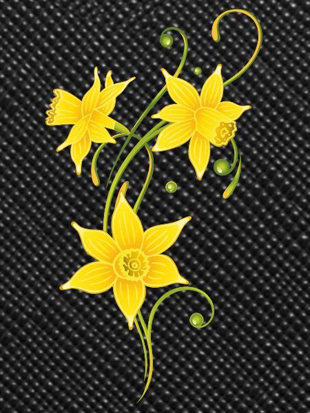 Filigree Daffodils Flowers. Spring, Easter.