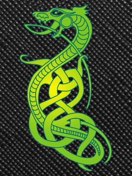 Infinite green and yellow snake