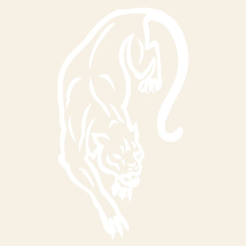 White panther silhouette