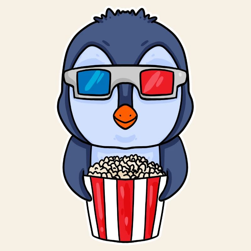 Popcorn Cinema Penguin