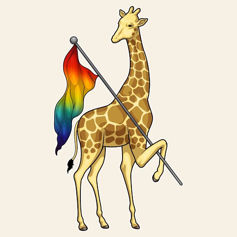 Drapeau arc-en-ciel de la girafe