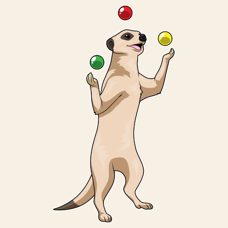 Jongleur de suricate jonglant