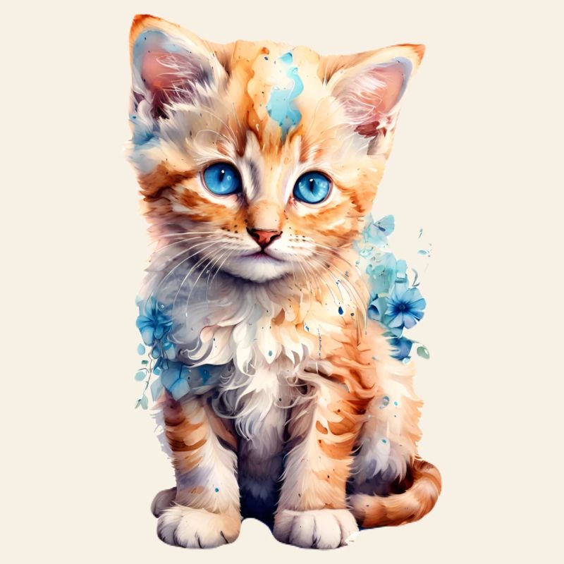 Cat with flowers