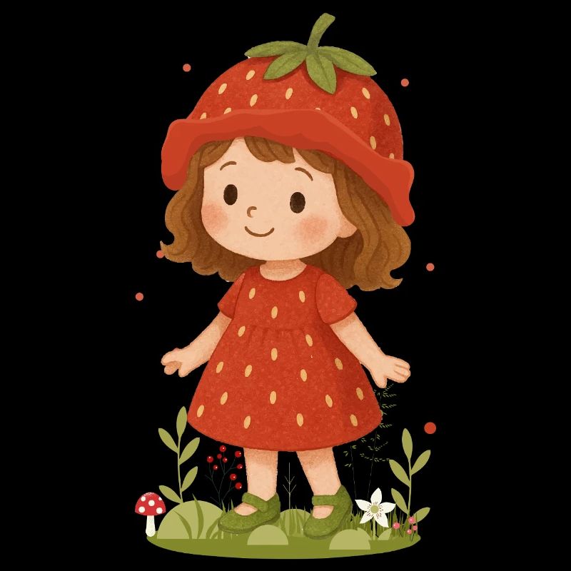 Süßes Erdbeer-Mädchen Illustration