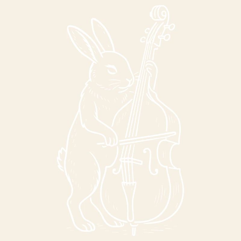 Rabbit plays double bass