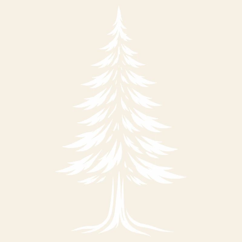 Fir Tree Silhouette - Tree Line Art Nature Design