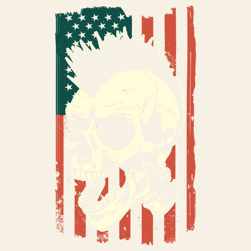 Punk Schädel auf US-Flagge