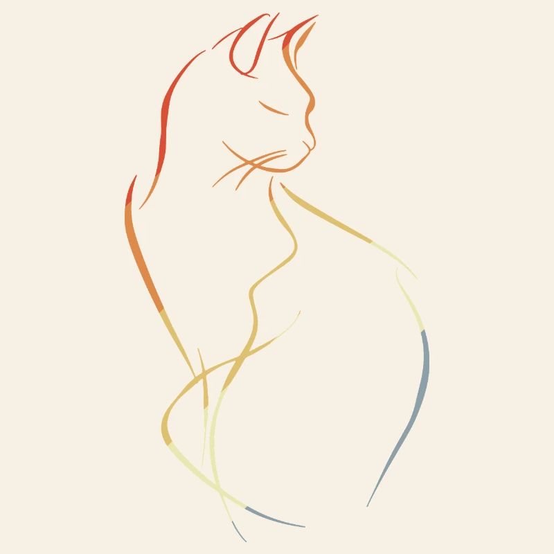 Dessin de chat vintage
