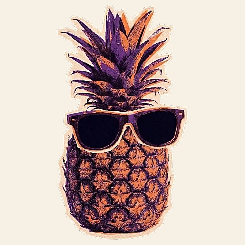 Cool pineapple with sunglasses