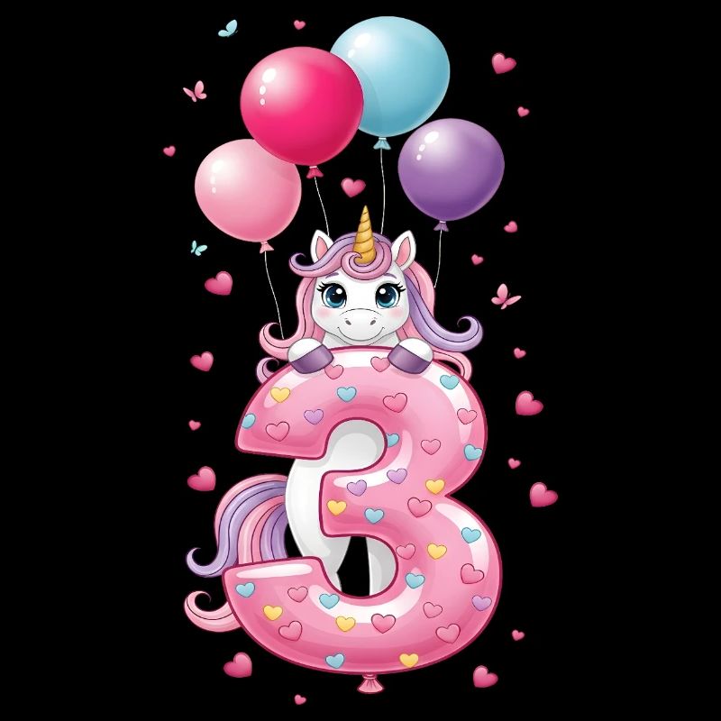 3 Jahre Mädchen Süßes Einhorn 3. Geburtstag