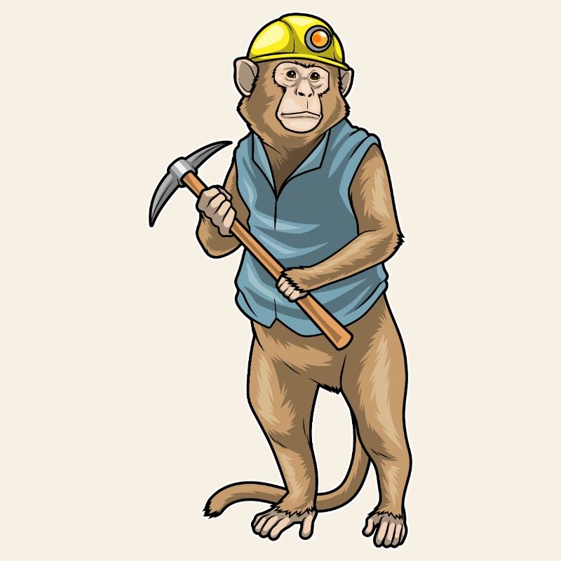 Monkey Miner Pioche Exploitation minière