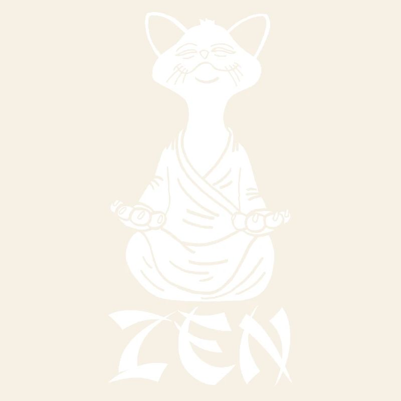 Chat blanc zen
