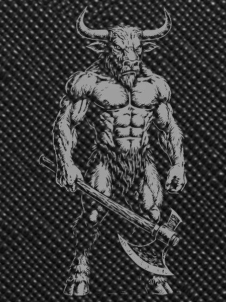Mythical Minotaur Warrior Illustration