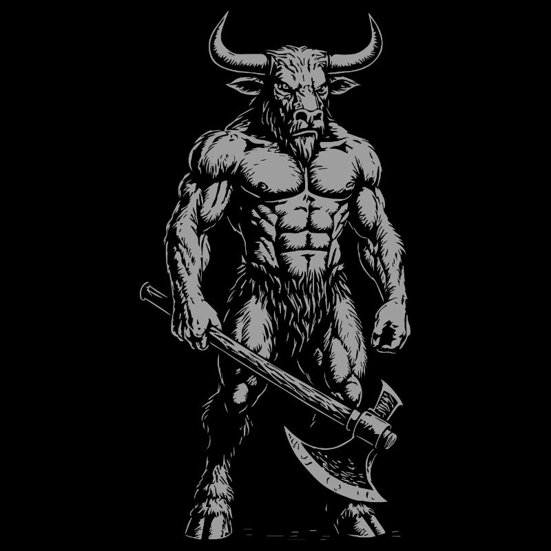 Mythical Minotaur Warrior Illustration
