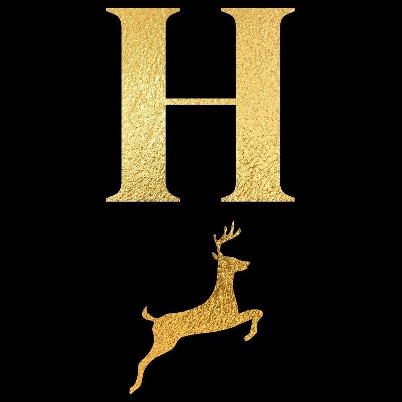 Buchstabe h goldener Hirsch - Geschenkidee