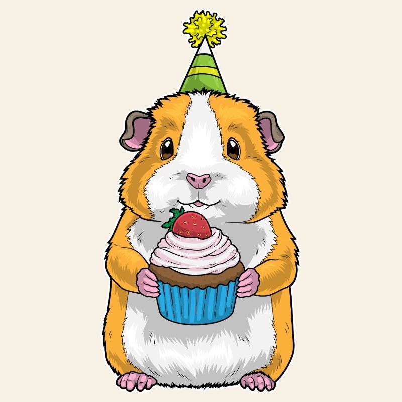 Cupcake d’anniversaire cochon d’Inde