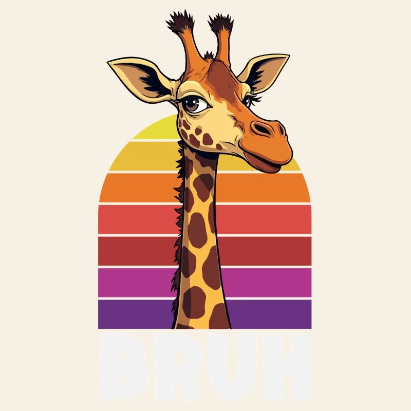 Bruh Giraffe Retro Sunset Meme