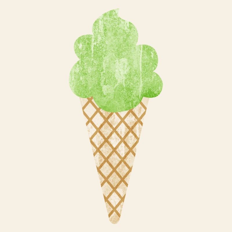 Cornet de crème glacée Cornet de crème glacée Woodruff vert