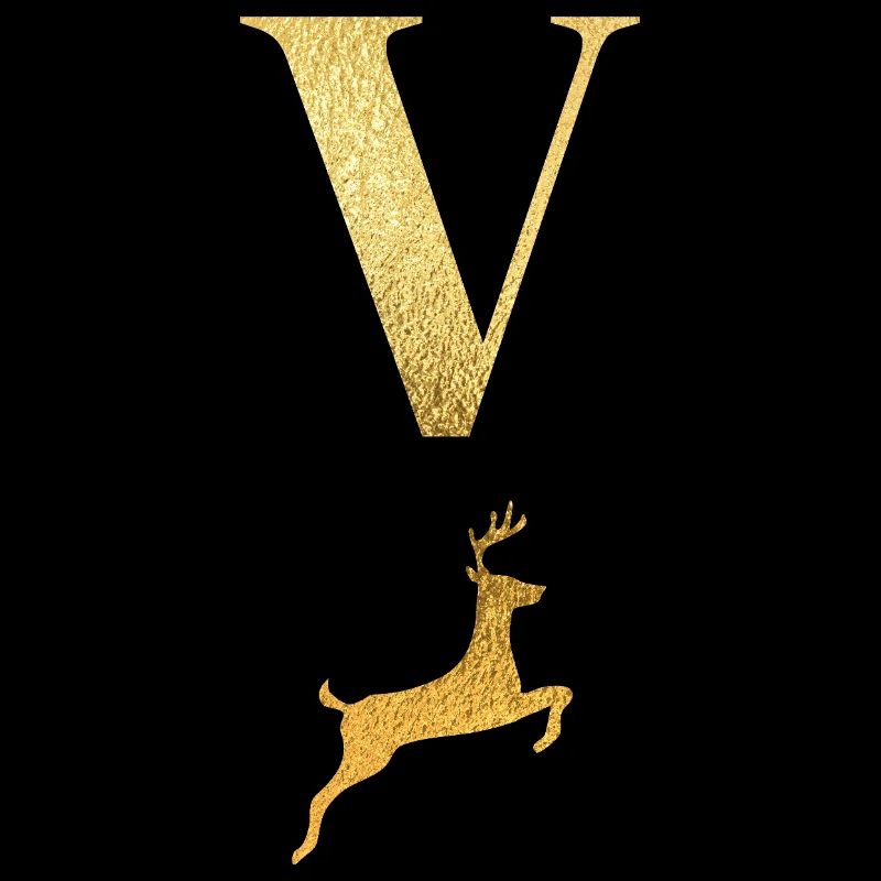 Buchstabe v goldener Hirsch - Geschenkidee