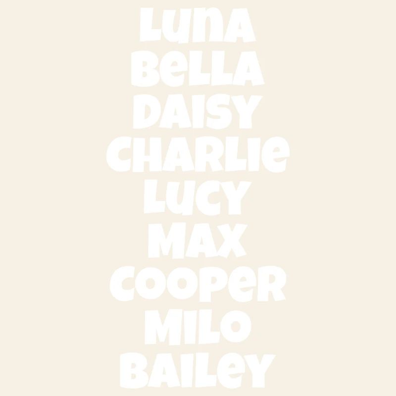Liste colorée de noms de chiens Design de chiens