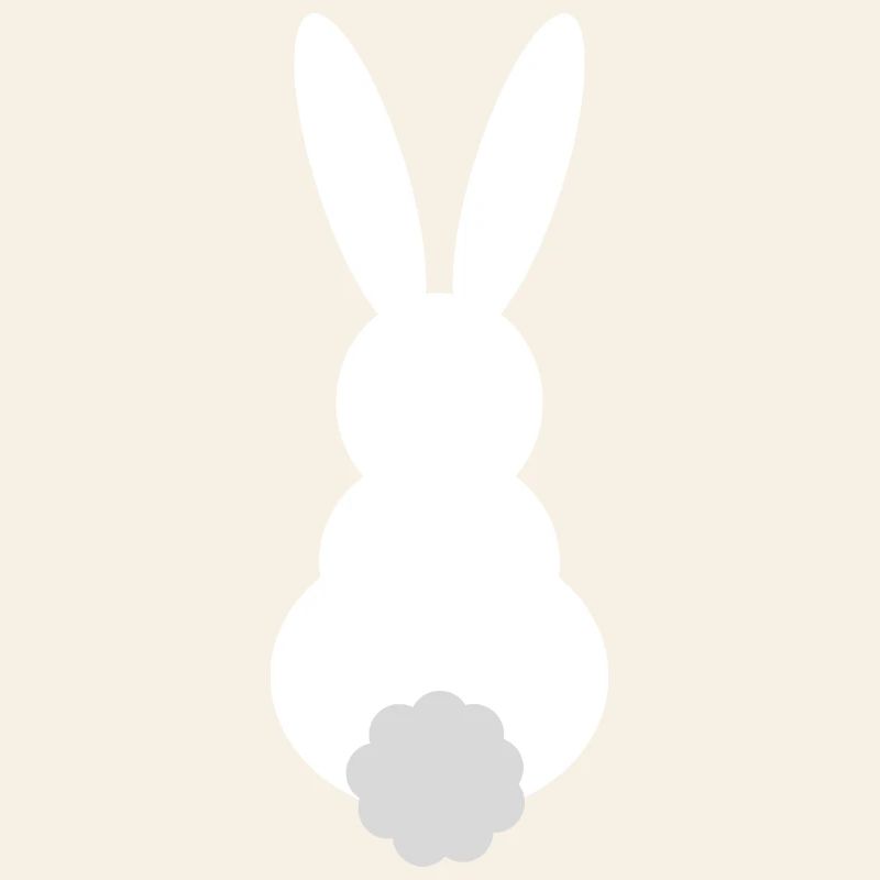 Silhouette de lapin avec une queue duveteuse