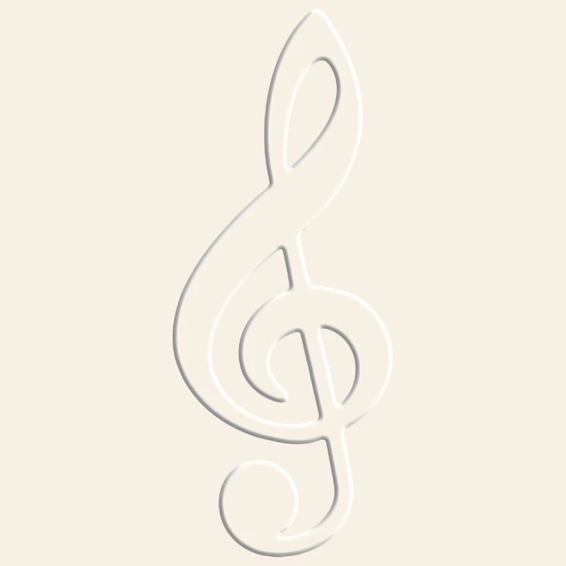 Clé de violon Note Lumière Blanche Contour