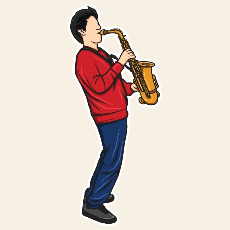 Lustiger Saxophonjunge