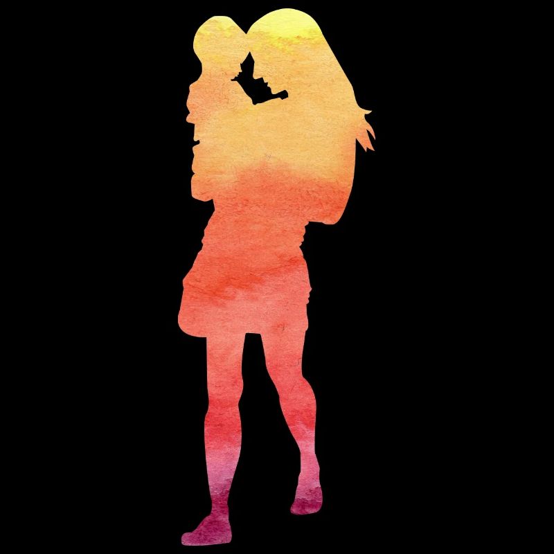 Geschenk Muttertag Silhouette Frau mit Kleinkind