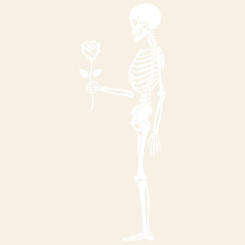 Squelette rosé avec fleur