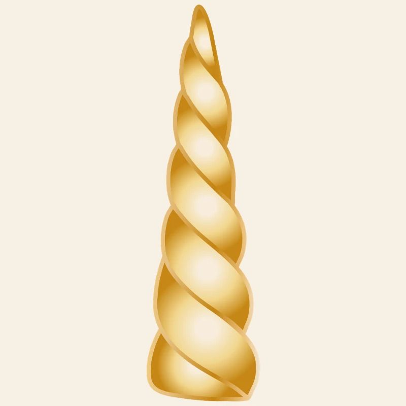 Corne spirale dorée – Objet de design magique