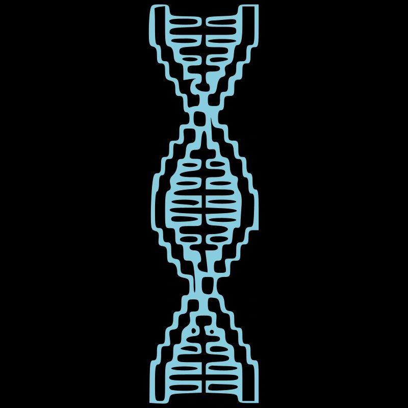 Pixel Art Hélice ADN Bleu