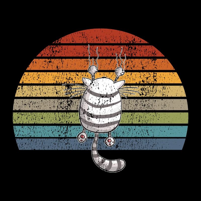 Hängende Katze I Vintage Katzen Comic Retro Motiv