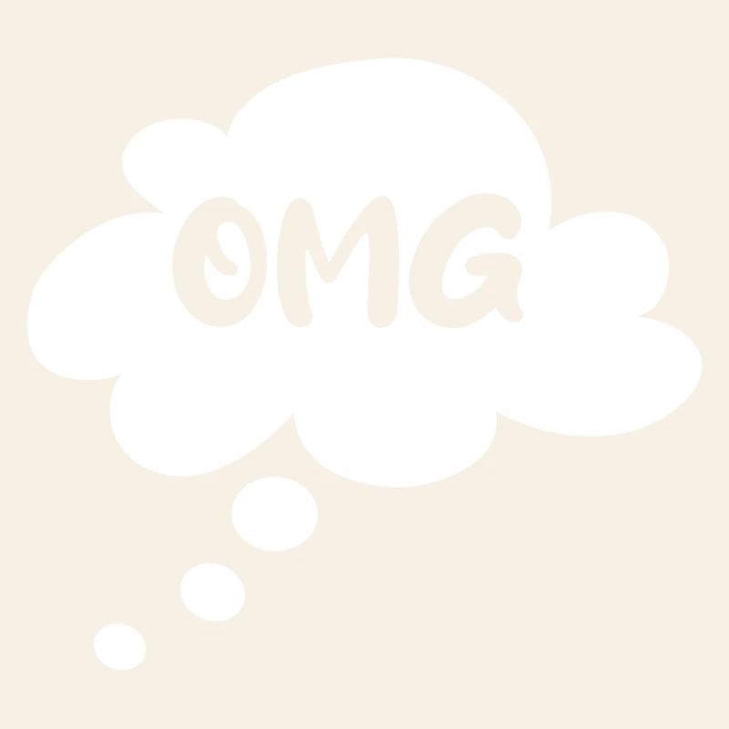 Saying OMG Cloud Thought Bubble Speech Bubble Simple