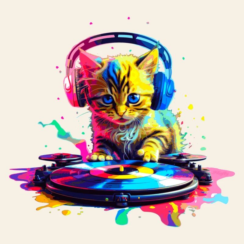 Kätzchen DJ - Regenbogen