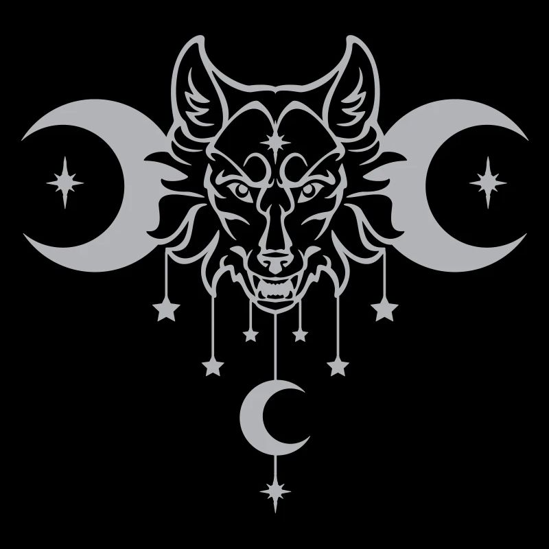Wicca Moon Wolf - Anpassbare Farbe