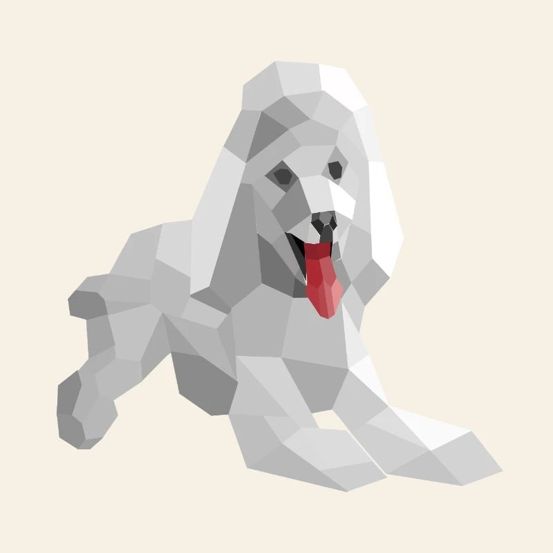 Caniche low poly élégant