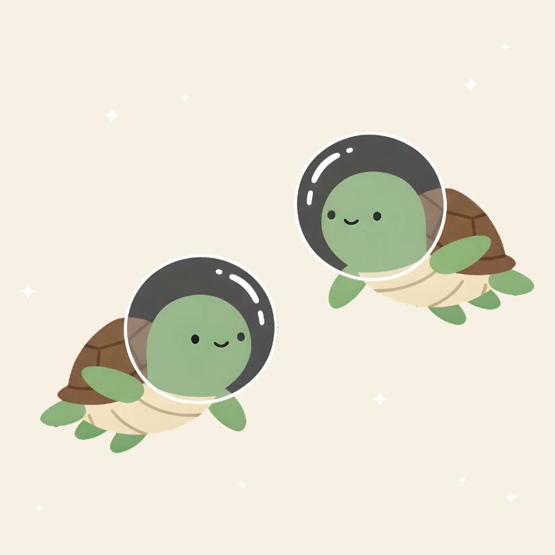 Tortues de l’espace mignonnes