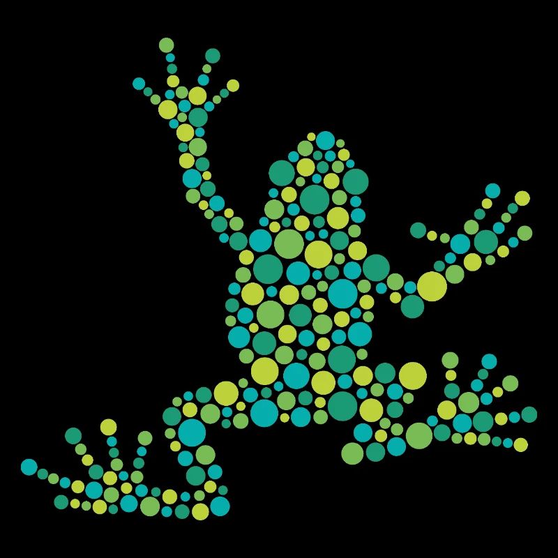 Grenouille pointue faite de cercles colorés