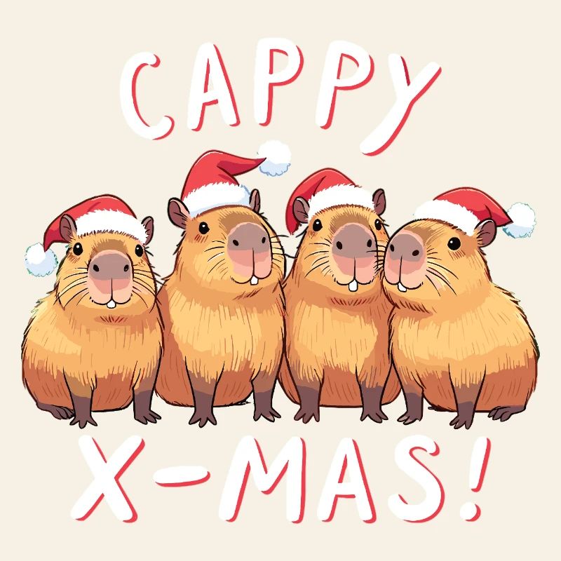 Cappy Noël de Noël drôle de capybara