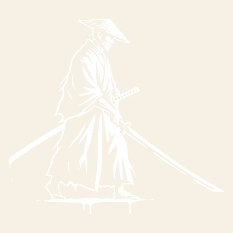Ronin Samurai Drawing Ink Vector